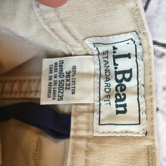LL BEAN TAN STANDARD FIT PANTS 36 X 32 - Picture 2 of 3